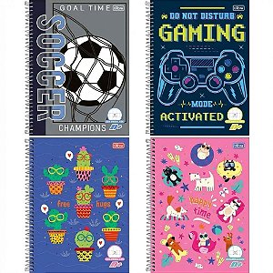 Caderno quadriculado univers. 7x7mm d+ 96fls. masc/fem. cd - tilibra (pct.c/04)