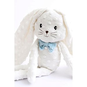 Coelho de pascoa coelho laço azul 43cm - zip (unidade)