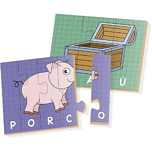 Quebra-cabeca madeira vamos soletrar 48pcs - brinc. de crianca (unidade)