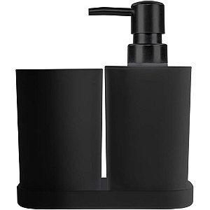 Utensilios para banheiro kit 3pcs para pia preto - ordene (kit)