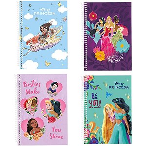 Caderno 10x1 capa dura princesas 160fls - culturama (pct.c/03)
