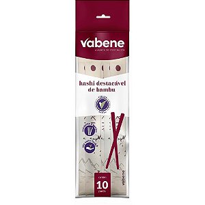 Talher descartavel hashi de bambu c/emb. individu - vabene (pct.c/10)