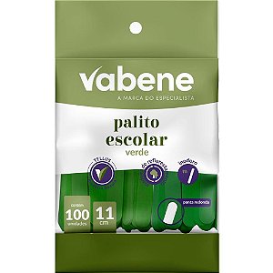 Palito de madeira p/sorvete ponta redonda verde - vabene (pct.c/100)