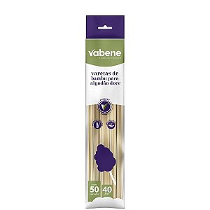 Vareta para doce algodao doce bambu 40cm - vabene (pct.c/50)