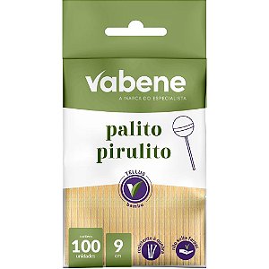 Palito de madeira p/pirulito 9cm - vabene (pct.c/100)