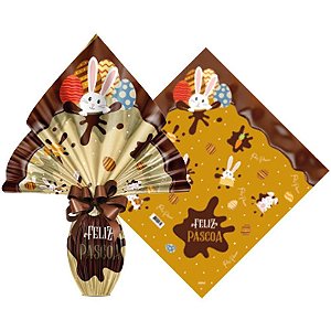 Embalagem p/ovo de pascoa 34x34cm chocolatier ouro - xingo embalagens (pct.c/25)