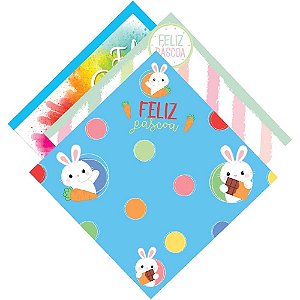 Embalagem p/ovo de pascoa 49x49cm feliz pascoa (sortido) - packpel (pct.c/05)