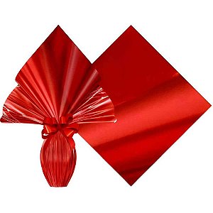 Embalagem p/ovo de pascoa 34x34cm vermelho poli metaliza - xingo embalagens (pct.c/25)