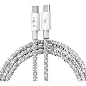 Cabo usb tipo- c 3.0a 1m. branco - bright (unidade)