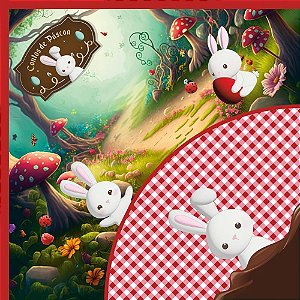 Embalagem p/ovo de pascoa 32x32cm contos de pascoa verm. - cromus (pct.c/25)