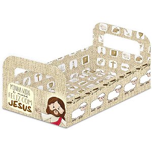 Cesta de papel pascoa jesus m 18,1x12,4cm - festcolor (pct.c/03)