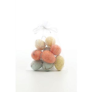 Decoracao de pascoa ovinhos dec. coloridos 6cm - cromus (pct.c/09)