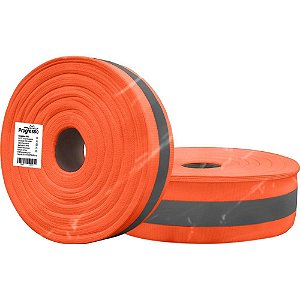 Fita refletiva 50mmx100m laranja fluorescente - fitas progresso (rolo)