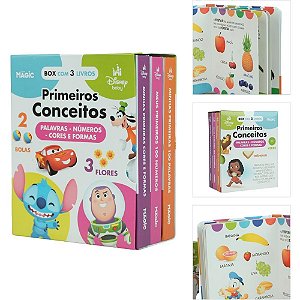 Livro infantil ilustrado box primeiros conceitos c/3liv - magic kids (unidade)