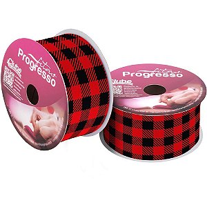 Festa junina fita aramada 63mmx10m xadrez - fitas progresso (unidade)