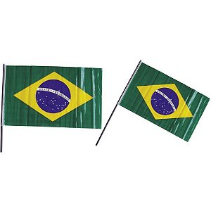 Copa do mundo bandeira brasil hast.mao 30x47 - real seda (pct.c/06)