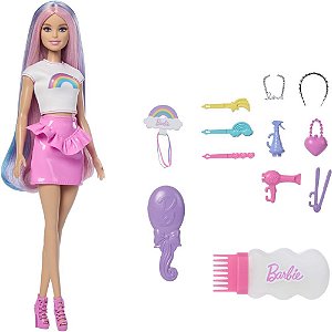 Barbie fashion loira pinte e decore o cabelo - mattel (unidade)