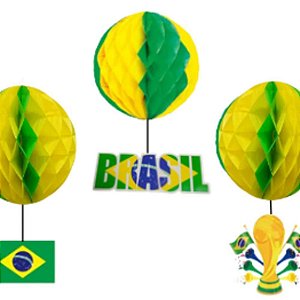 Copa do mundo globo em papel 25cm (sortido) - nyr festas (pct.c/12)