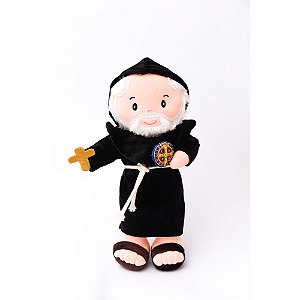 Boneca de pelucia religioso sao bento 32cm - zip (unidade)