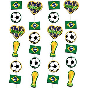 Copa do mundo cortina decorativa brasil - festcolor (pct.c/04)