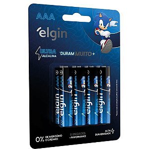 Pilha alcalina palito aaa ultra alcalina - elgin (bl.c/08)