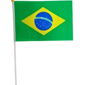 Copa do mundo bandeira brasil hast.mao 60x90 - nyr festas (pct.c/12)