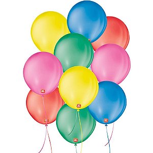 Balao 7 liso redondo sortido - sao roque (pct.c/50)