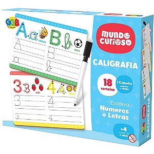 Brinquedo pedagogico caligrafia c/18 cartelas - ggb plast (unidade)