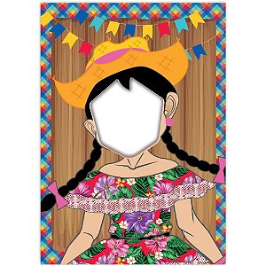 Festa junina painel decorativo menina - festcolor (unidade)