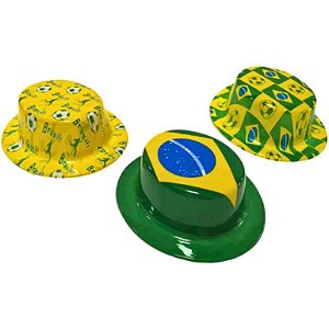 Copa do mundo chapeu brasil plast.cores sort - nyr festas (pct.c/12)