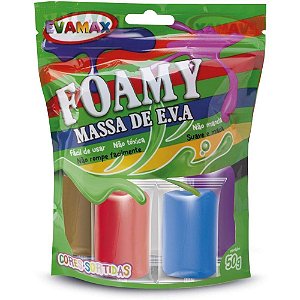 Massa de eva 5 cores 50g. bc/mr/az/ll/vm - evamax (pacote)