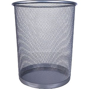 Lixeira para escritorio aramado 12l prata - yins (unidade)