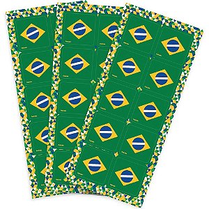 Copa do mundo adesivos brasil quadrado - festcolor (pct.c/30)