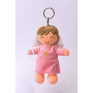 Chaveiro anjinho rosa 15cm - zip (unidade)