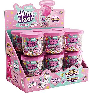 Slime clear charm unicornio magico - doce brinquedo (dp.c/12)
