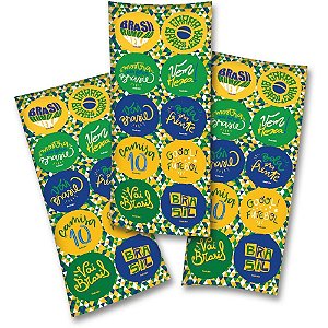 Copa do mundo adesivos brasil - festcolor (pct.c/30)