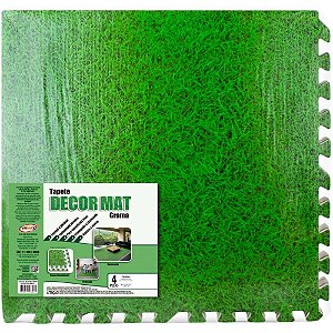 Tatame 04 placas 60x60x1cm grama - evamax (pacote)