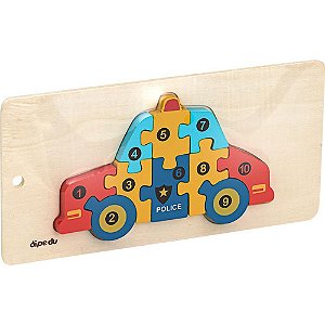 Quebra-cabeca madeira dipedu carro 10 pecas - brw (unidade)