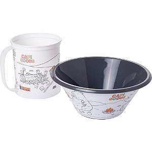 Caneca decorada capi goods com bowl p/colorir - plasutil (kit)
