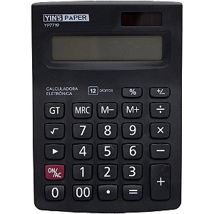 Calculadora de mesa 12 digitos preta - yins (unidade)