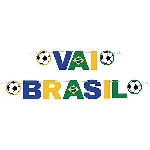 Copa do mundo faixa decorativa vai brasil - festcolor (unidade)