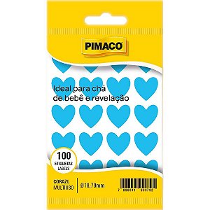 Etiqueta lisa com formas coracao tp-18 azul - pimaco (ct.c/100)