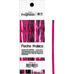Fecho metalico pink 4mmx11cm - fitas progresso (pct.c/100)