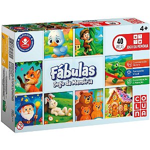 Jogo da memoria fabulas 40 pecas - coluna (unidade)