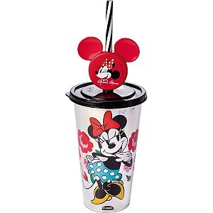Copo decorado minnie vermelha fruta cor 500m - plasutil (unidade)