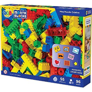 Brinquedo para montar meu mundo criativo 96pcs - ggb plast (unidade)