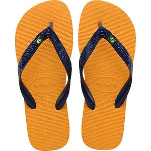 Chinelo havaianas unissex brasil 35/6 amarelo pop/marinh - havaianas (par)