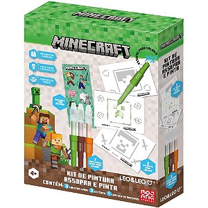 Brinquedo para colorir minecraft kit pintura assopra - leonora (kit)