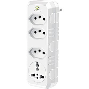 Adaptador para tomada universal 2p+t bivolt 10a - flex (unidade)