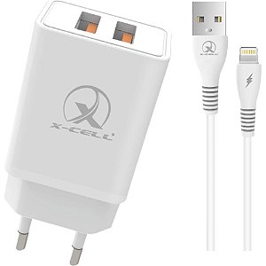 Carregador celular de parede 2x1 cabo usb 6a+ios 1m com car - flex (unidade)